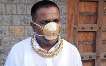 2.90 लाख के सोने का मास्क पहना, फोटो हुआ वायरल